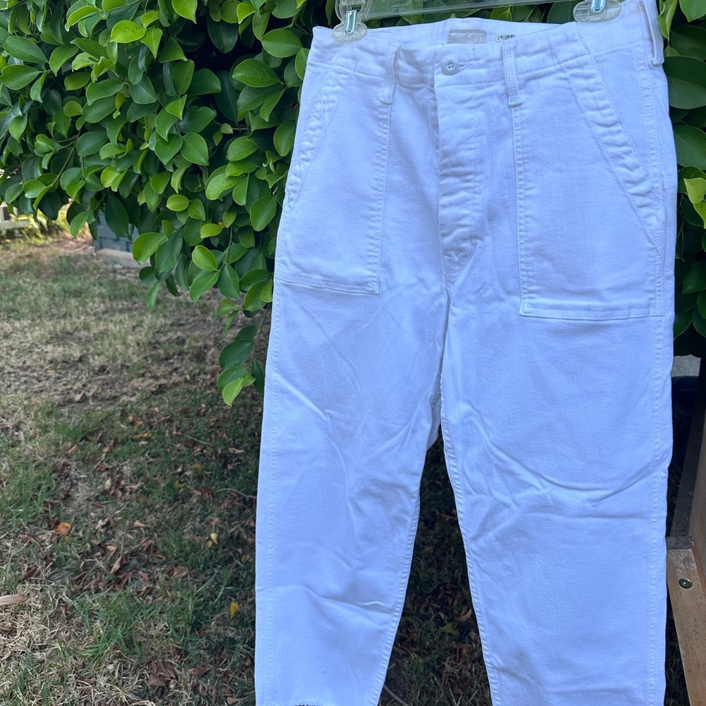 MOTHER Men's Crisp White Cargo Pants